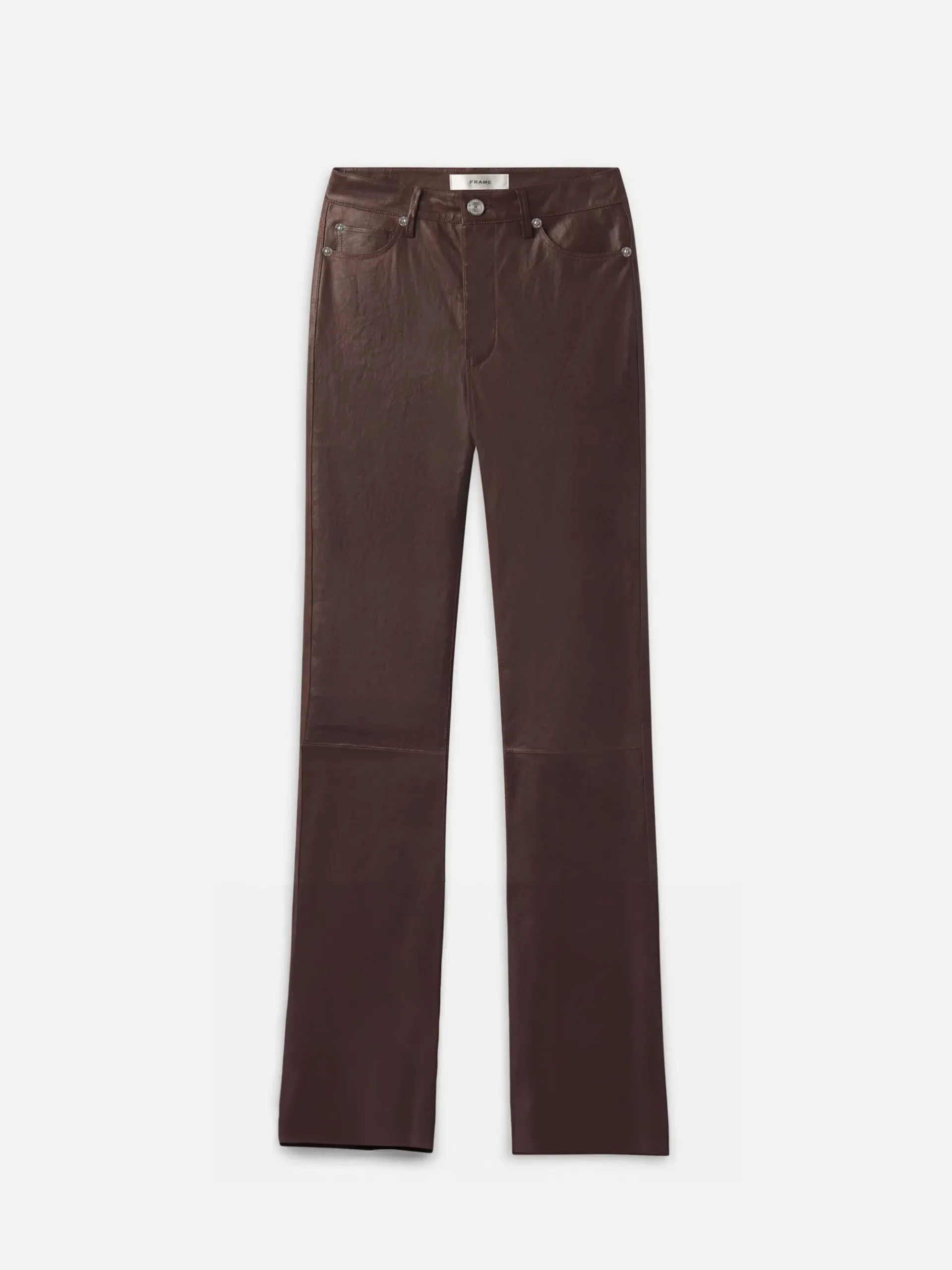 Women FRAME The Slim Stacked Leather Pant in