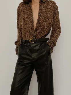 Women FRAME The Standard Shirt in Sand Multi