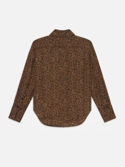 Women FRAME The Standard Shirt in Sand Multi