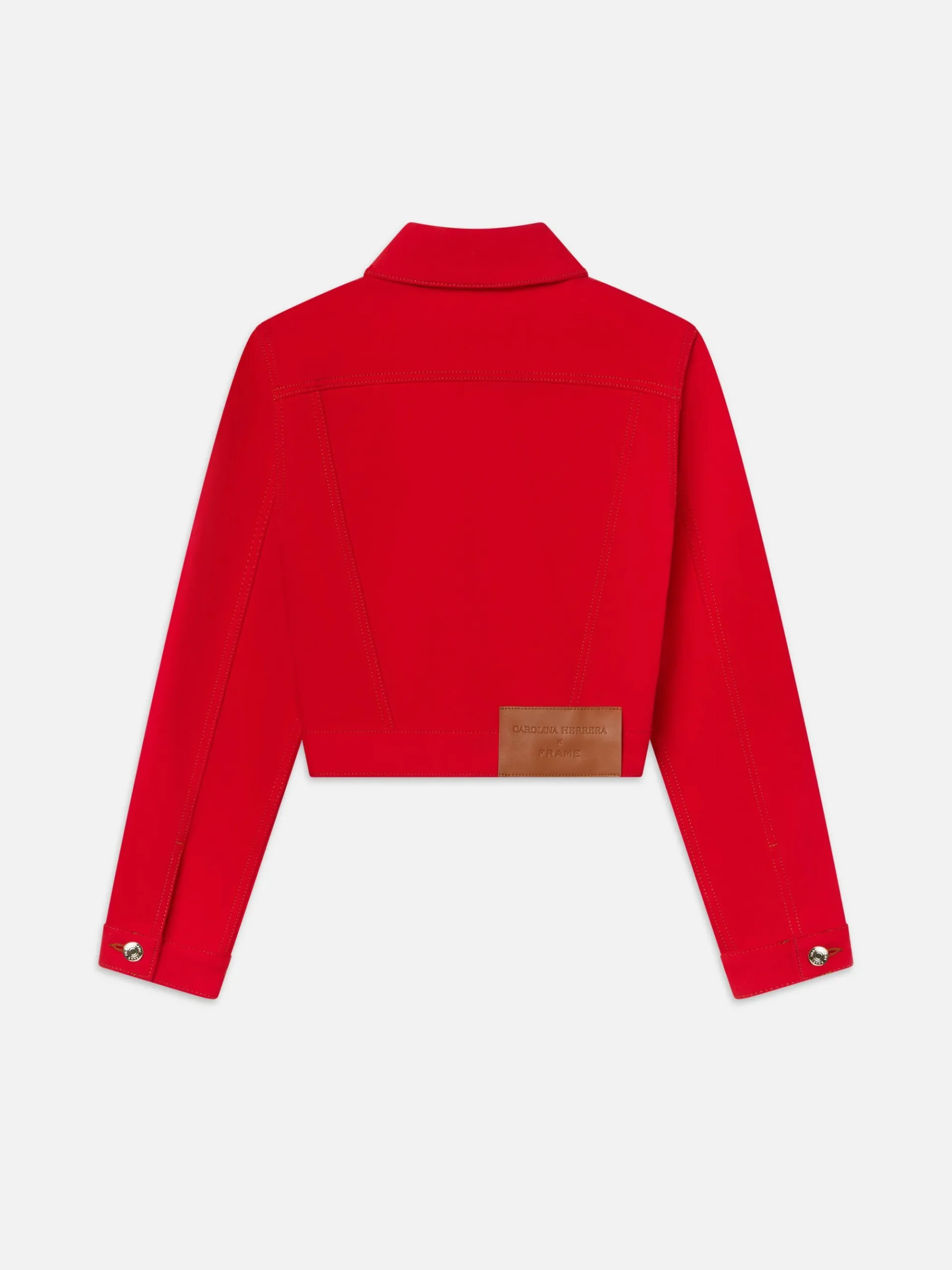 Women FRAME The Tailored Denim Jacket in Herrera Red