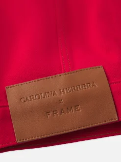 Women FRAME The Tailored Denim Jacket in Herrera Red