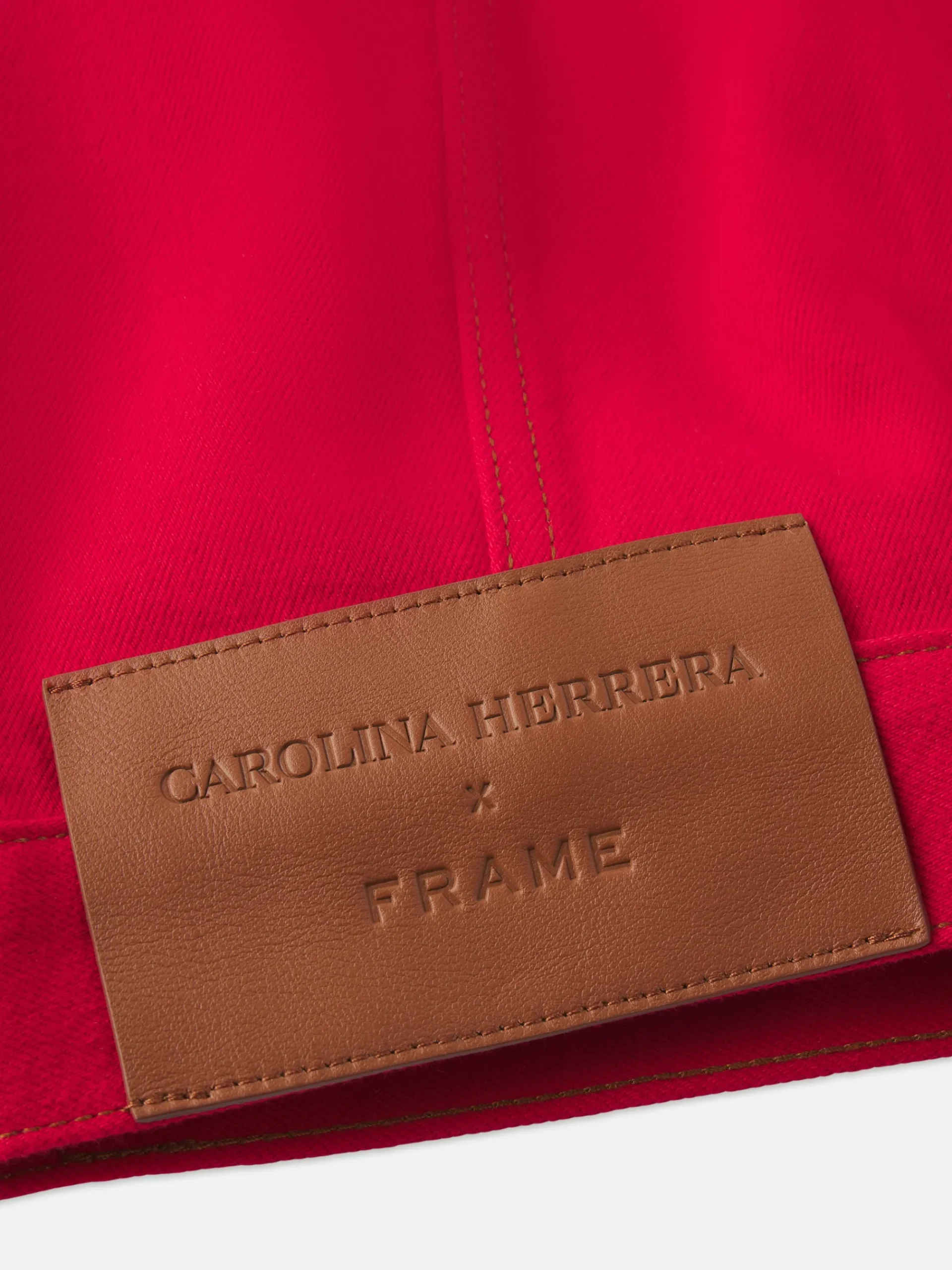 Women FRAME The Tailored Denim Jacket in Herrera Red