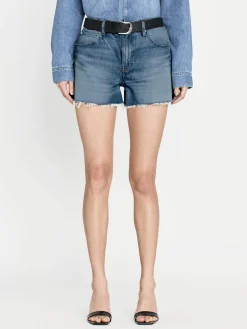 Women FRAME The Vintage Relaxed Short Raw Fray in