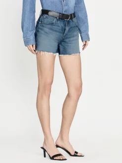 Women FRAME The Vintage Relaxed Short Raw Fray in