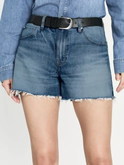 Women FRAME The Vintage Relaxed Short Raw Fray in
