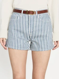 Women FRAME The Vintage Relaxed Short in Seaport Stripe
