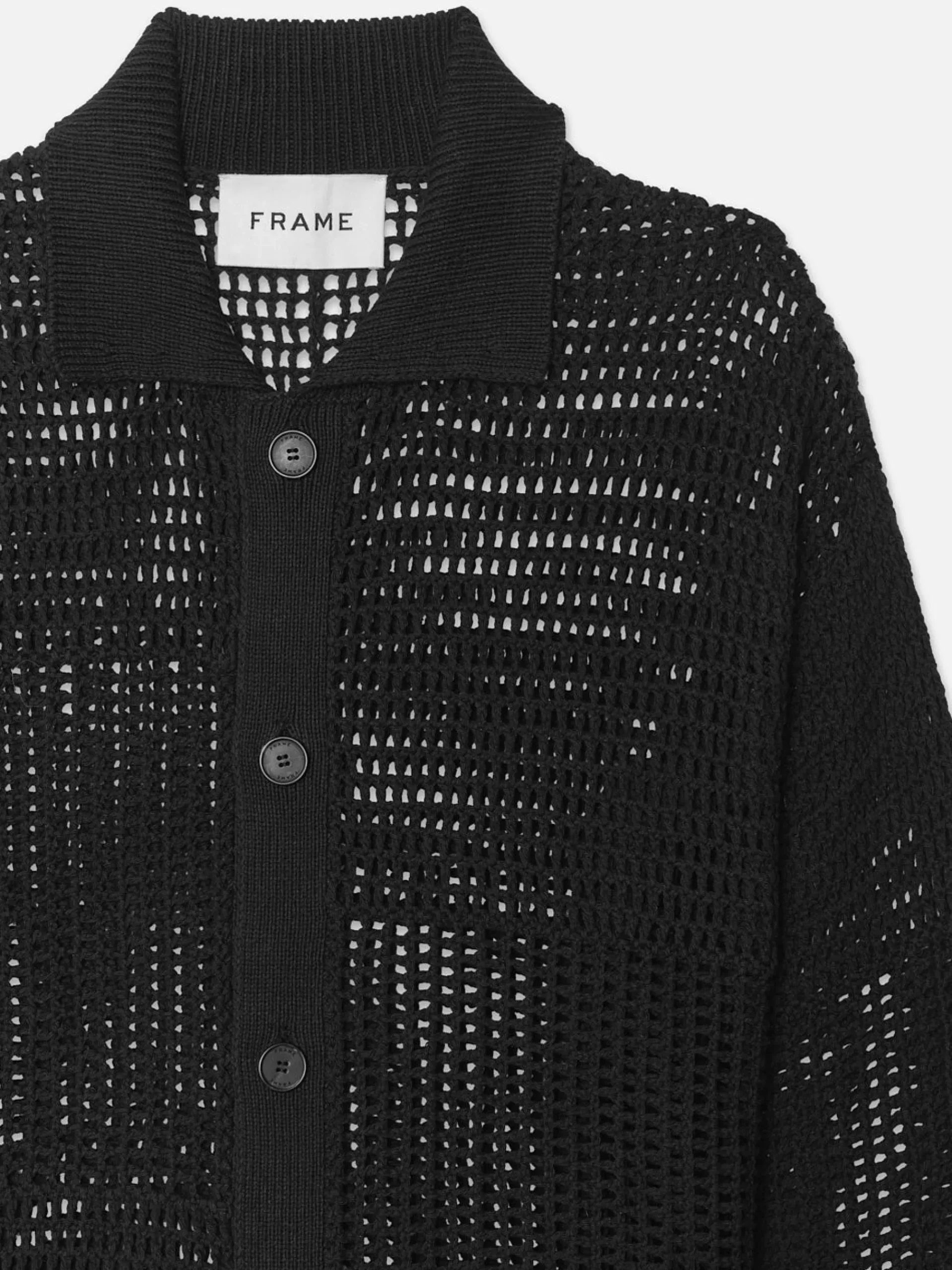 FRAME Tonal Crochet Sweater in