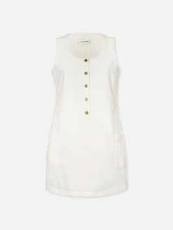 Women FRAME Trapunto Side Pocket Dress in Au Natural Clean