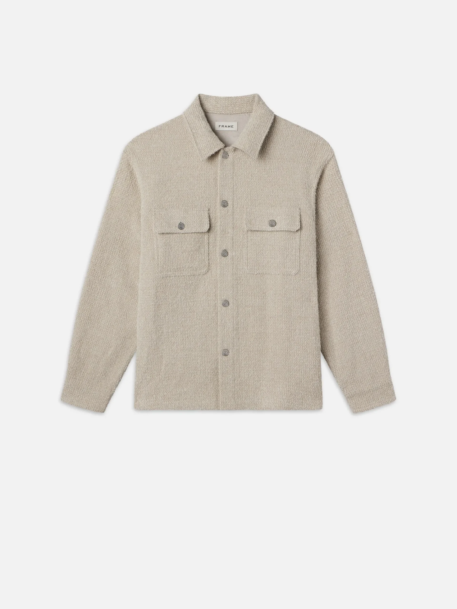 FRAME Tweed Overshirt Jacket in Dove Tweed