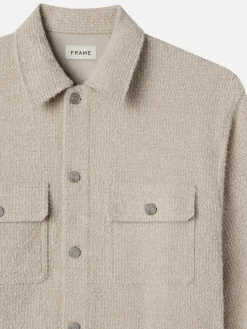FRAME Tweed Overshirt Jacket in Dove Tweed