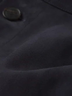 FRAME Unlined Suede Chore Coat in Dark Navy