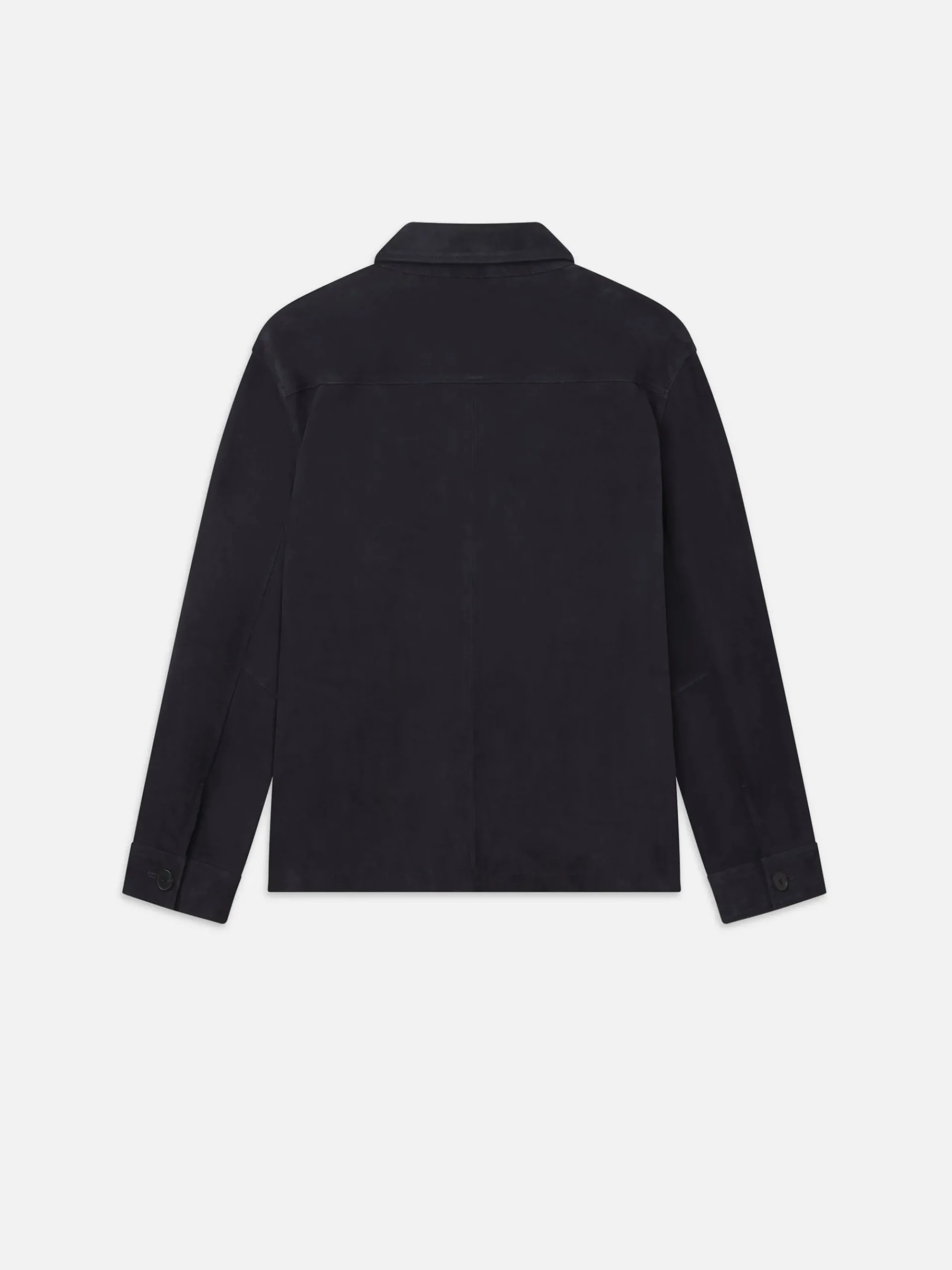 FRAME Unlined Suede Chore Coat in Dark Navy