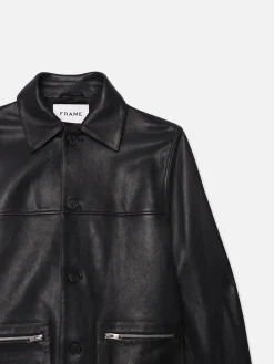 FRAME Utility Leather Jacket in