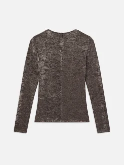Women FRAME Velvet Long Sleeve Top in