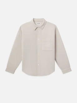 FRAME Waffle Textured Shirt in Off White
