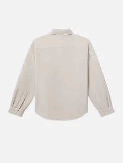FRAME Waffle Textured Shirt in Off White