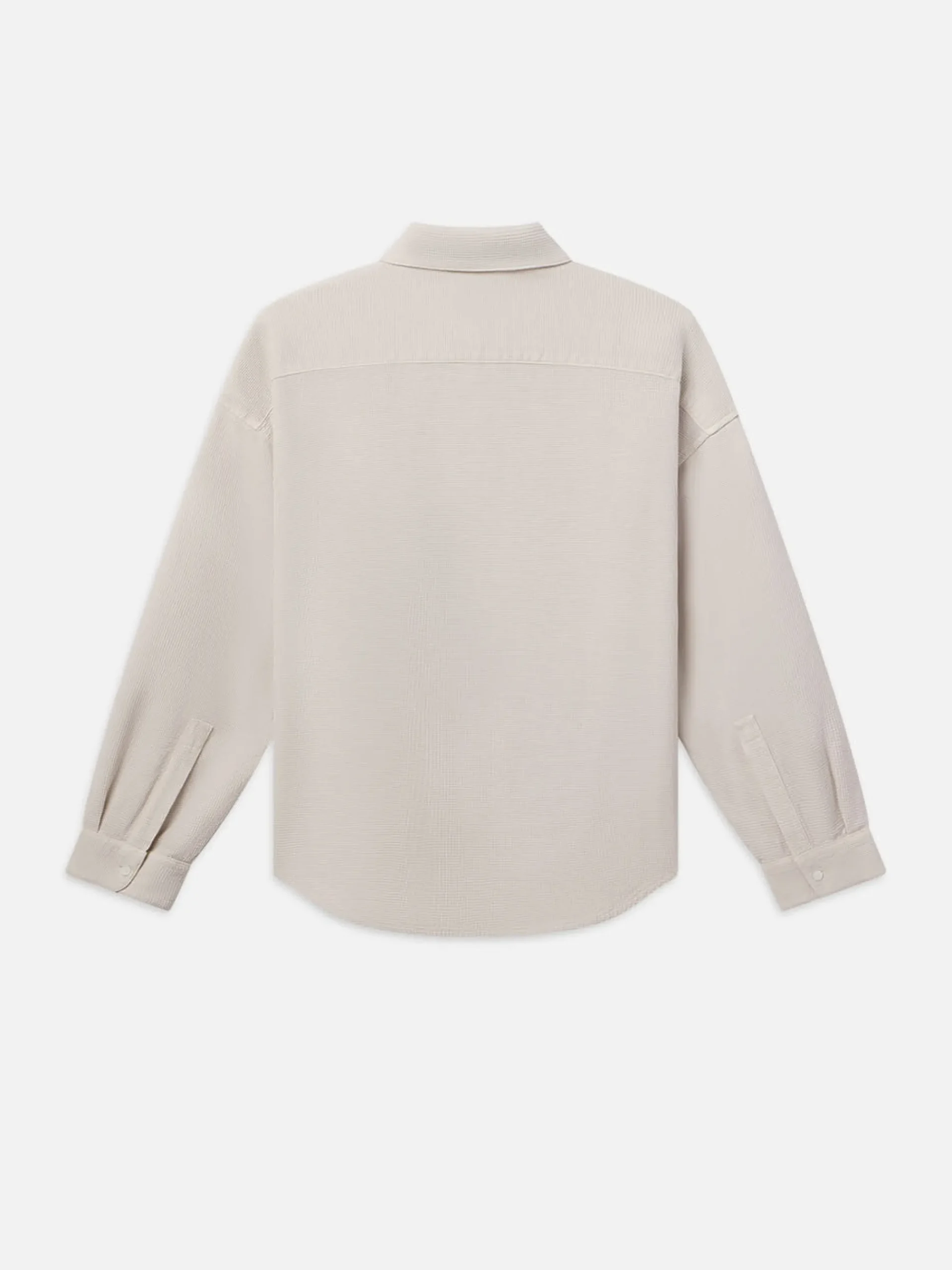 FRAME Waffle Textured Shirt in Off White
