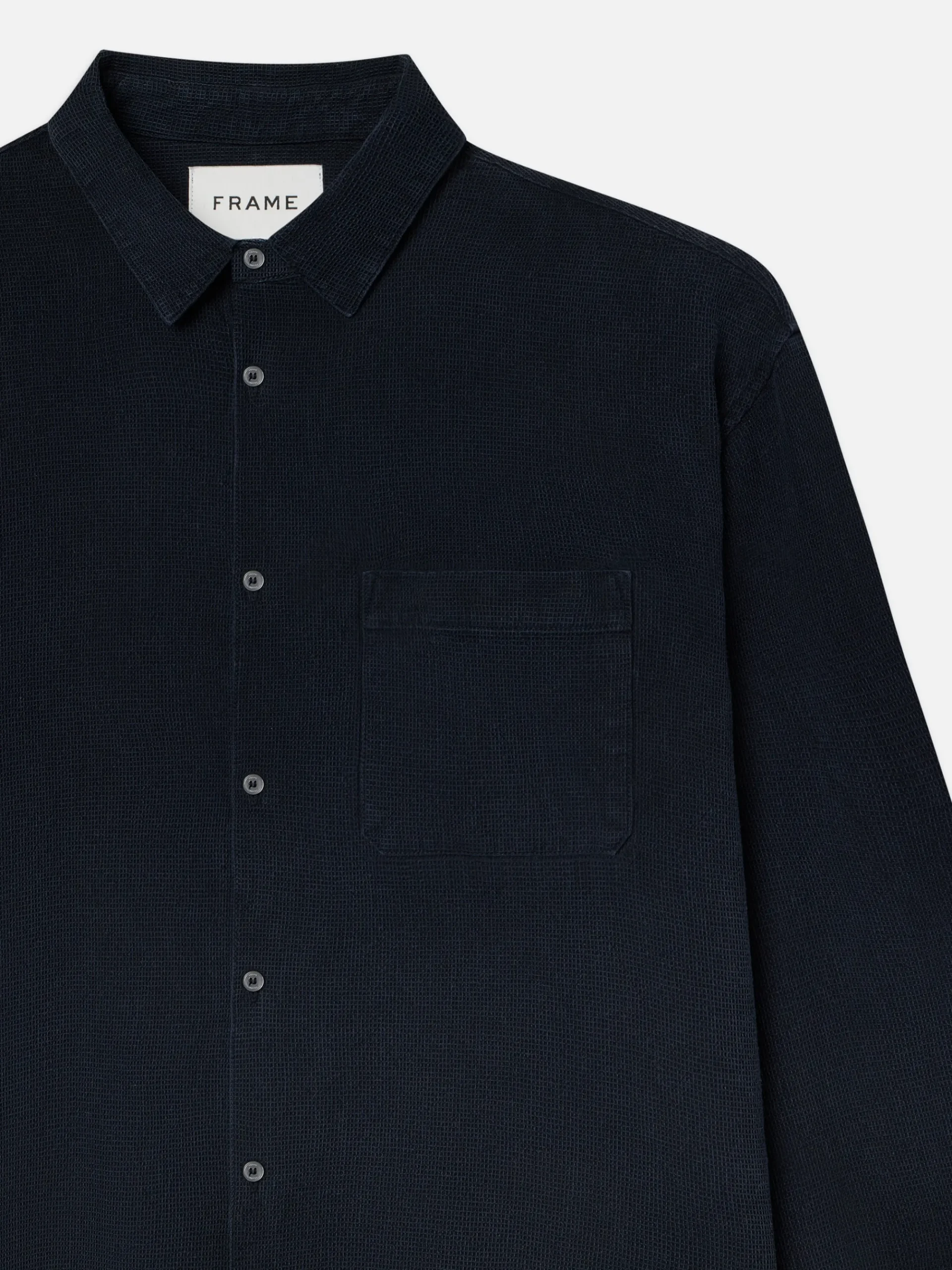 FRAME Waffle Textured Shirt in Dark Navy