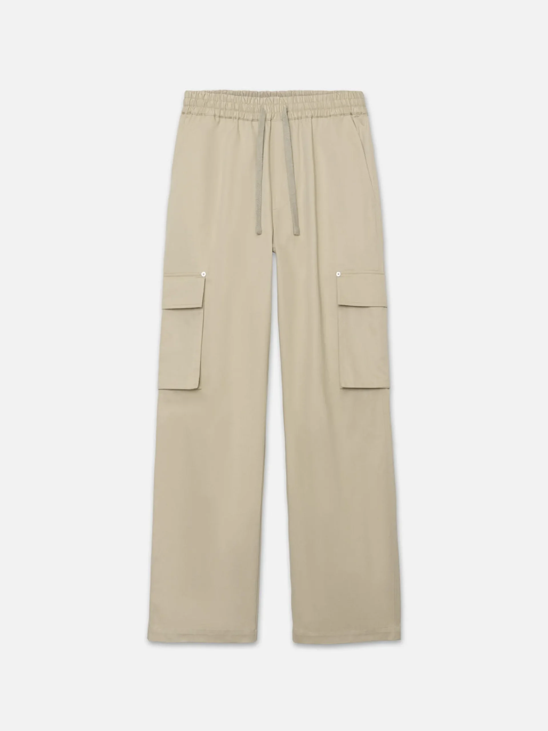 FRAME Wide Leg Cargo Pants in Smoke Beige