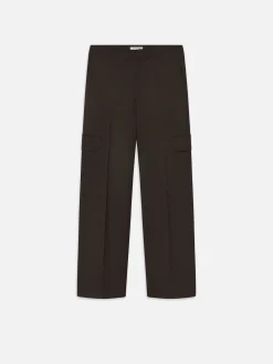 FRAME Wool Cargo Pant Trousers in Dark Taupe