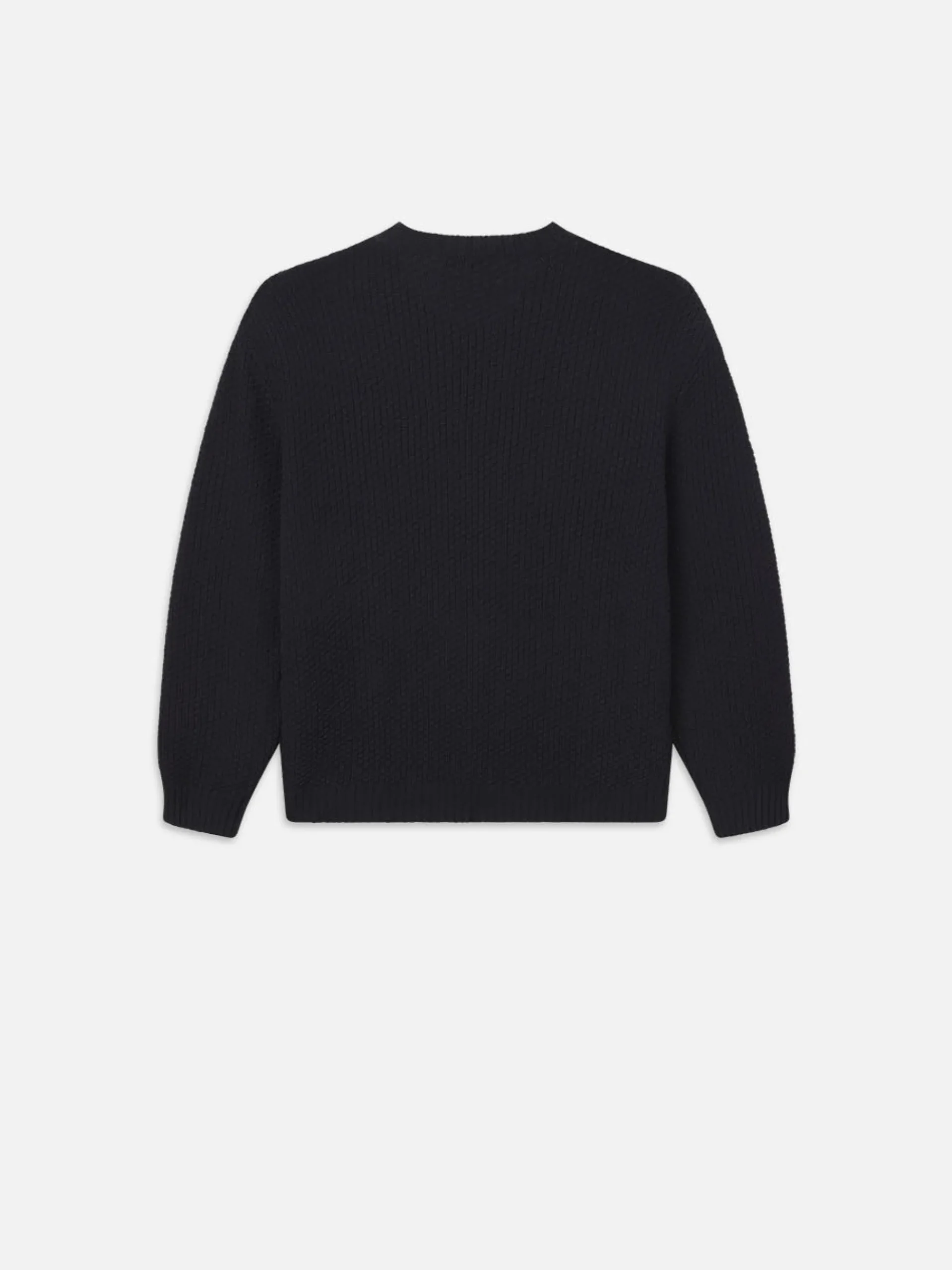FRAME Wool Cashmere Textured Sweater in Dark Navy