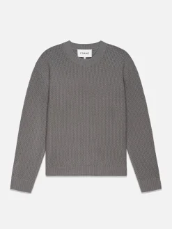 FRAME Wool Cashmere Textured Sweater in Light Brown