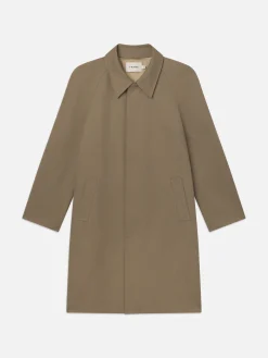 FRAME Wool Trench Coat in Light Brown