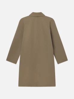 FRAME Wool Trench Coat in Light Brown