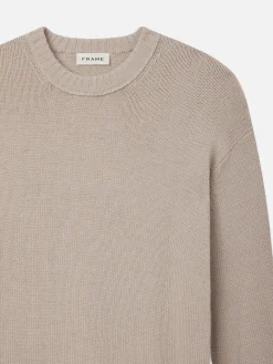 FRAME Woolen Cashmere Blend Sweater in Grey Beige