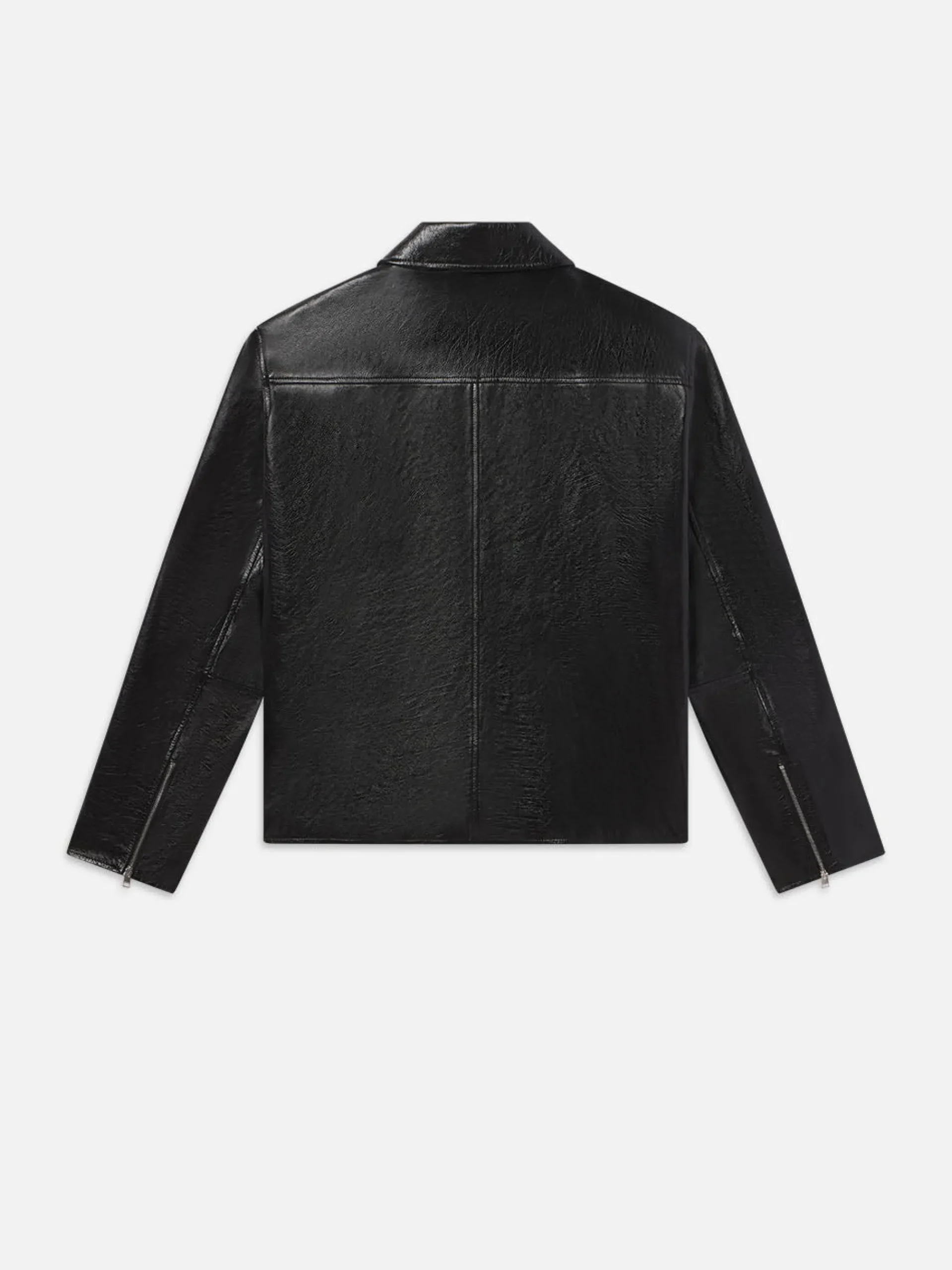 FRAME Zip Up Leather Jacket in
